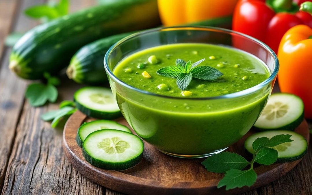 Gaspacho concombre courgette poivron