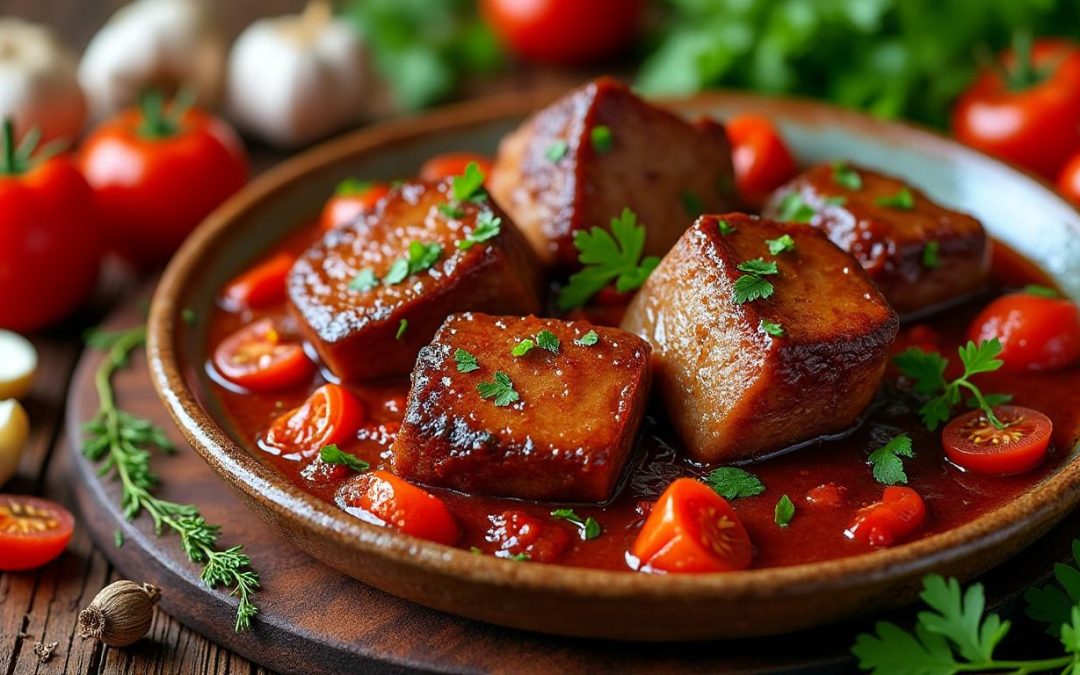 découvrez notre recette de joue de porc à l'espagnole, tendre et savoureuse, pour un plat fondant qui ravira vos papilles avec ses saveurs authentiques.