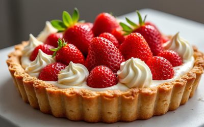 Tarte aux fraises, crème d&rsquo;amande, chantilly , mascarpone