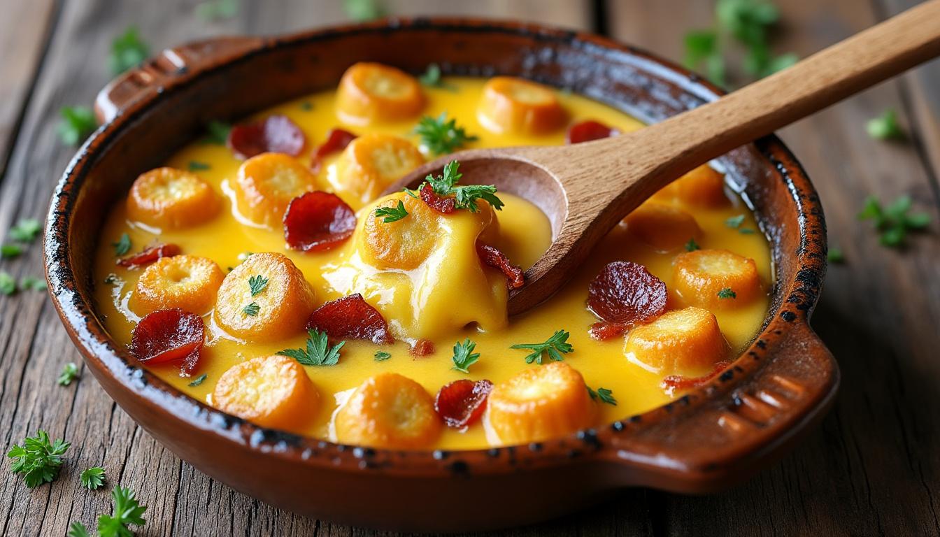 découvrez la recette facile et savoureuse de la croziflette, un plat traditionnel savoyard à base de crozets, de reblochon et de lardons, parfait pour réchauffer vos soirées d'hiver.