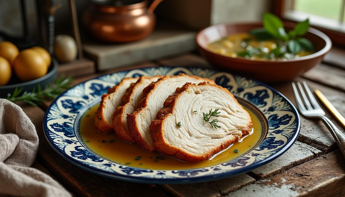 découvrez une recette savoureuse de sot-l’y-laisse de dinde mijoté au vin blanc, un plat délicat et raffiné pour régaler vos repas.