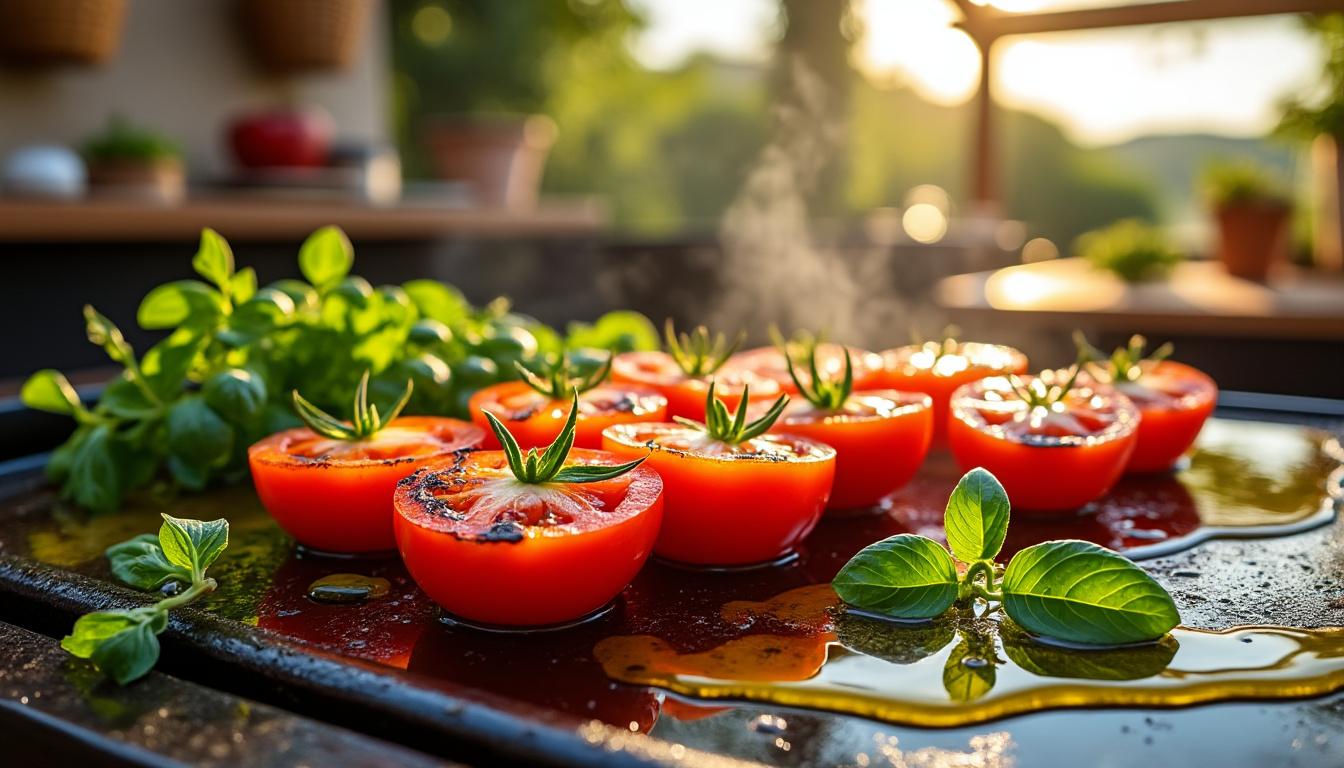 découvrez comment préparer des tomates à la plancha savoureuses et faciles, parfaites pour accompagner vos plats d'été avec une touche saine et gourmande.