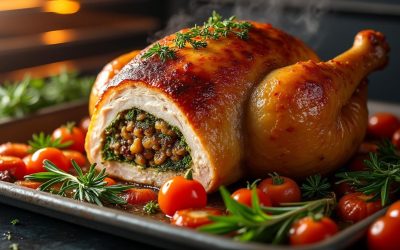 Blog 36 Cuisson du rôti de chapon farci au four en chaleur tournante