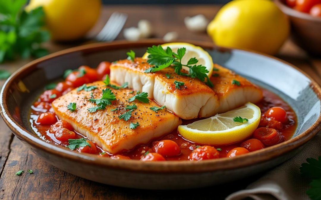 découvrez la recette traditionnelle de la lotte à l’armoricaine, un plat savoureux de grand-mère alliant douceur et saveurs marines.