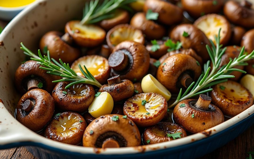Champignons au four : recette simple et savoureuse