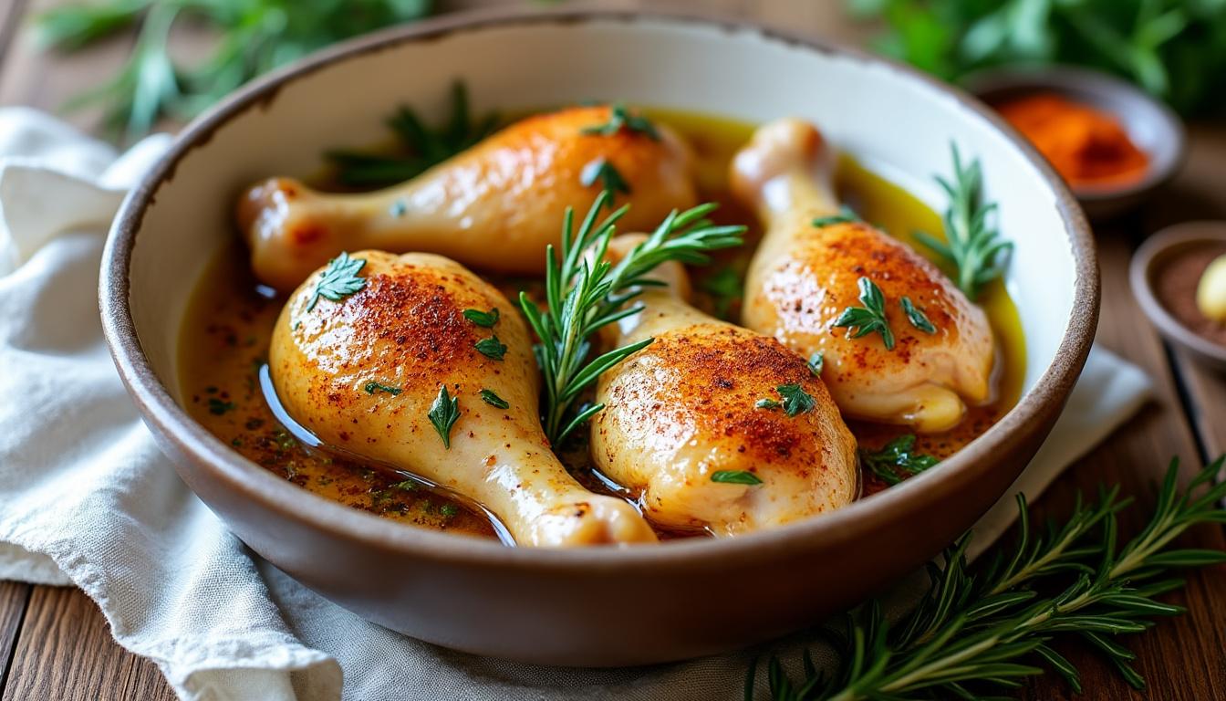 découvrez nos astuces simples et rapides pour mariner parfaitement des pilons de poulet, afin qu'ils soient tendres, savoureux et prêts à griller ou à cuisiner.