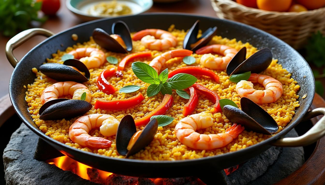 découvrez notre recette authentique de paella aux fruits de mer, un plat savoureux et coloré parfait pour impressionner vos invités et savourer les saveurs méditerranéennes.