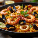 découvrez notre recette authentique de paella aux fruits de mer, savoureuse et facile à préparer pour un repas convivial et délicieux.