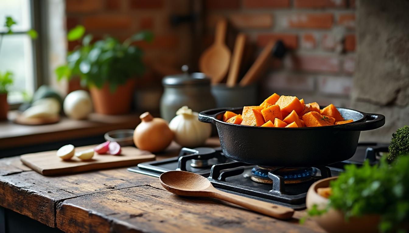 découvrez le temps de cuisson idéal pour la patate douce afin d'obtenir une texture parfaite, que ce soit à la vapeur, au four ou à l'eau.