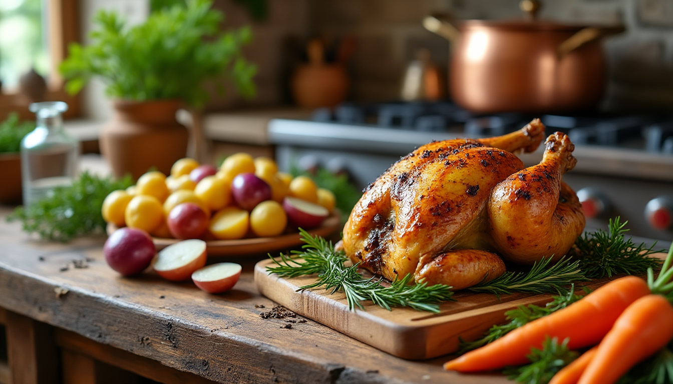 découvrez une recette savoureuse de poularde au four, tendre et dorée, parfaite pour un repas gourmand en famille ou entre amis.