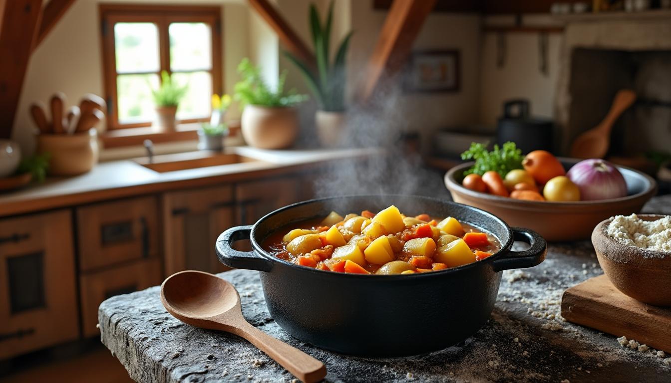 découvrez notre recette savoureuse de ragoût de pommes de terre, un plat réconfortant et facile à préparer, parfait pour les repas en famille.