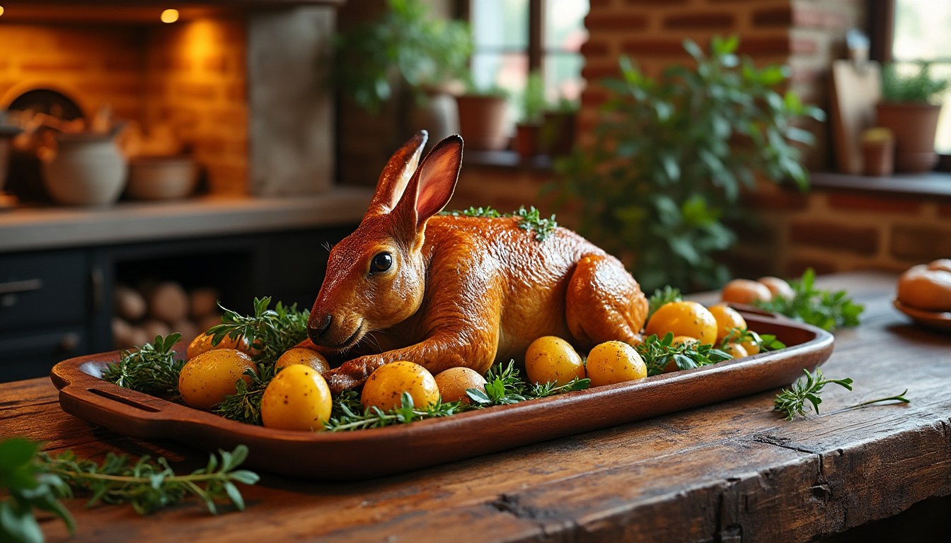 découvrez le temps de cuisson idéal pour un rôti de lapin au four, pour une viande tendre et savoureuse à chaque fois.